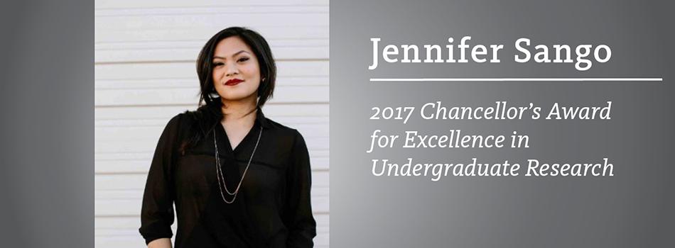 Jennifer Sango wins Chancellor's Award for Excellence in Undergraduate Research 