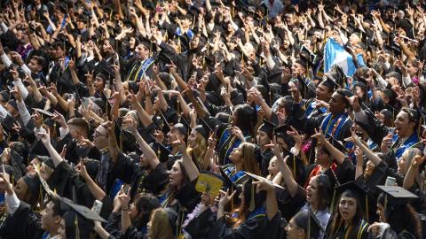 Students at commencement